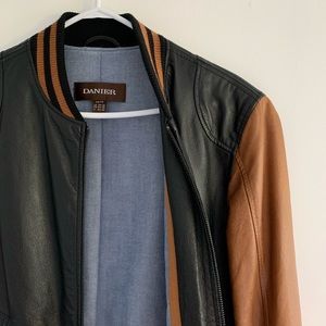 Danier Unisex Two-tone Leather Bomber
